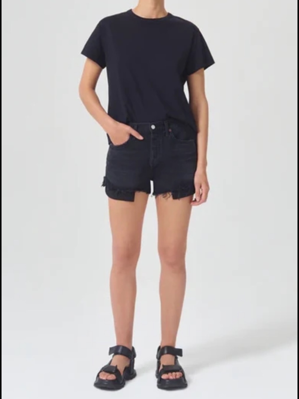 AGOLDE Parker Vintage Cut Off Short Exposed Pockets in Trance Size 28 NWT 168 - Picture 2 of 7
